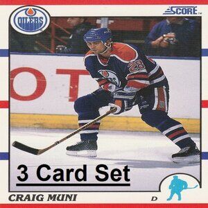 Craig Muni Edmonton Oilers NHL Hockey Card Collection - 3 Card Set